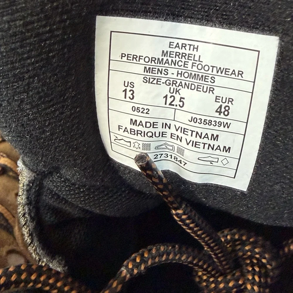 Merrell Moab 3 Mid WP Waterproof Men's Size 13 Hiking Boots Earth Brown NEW
